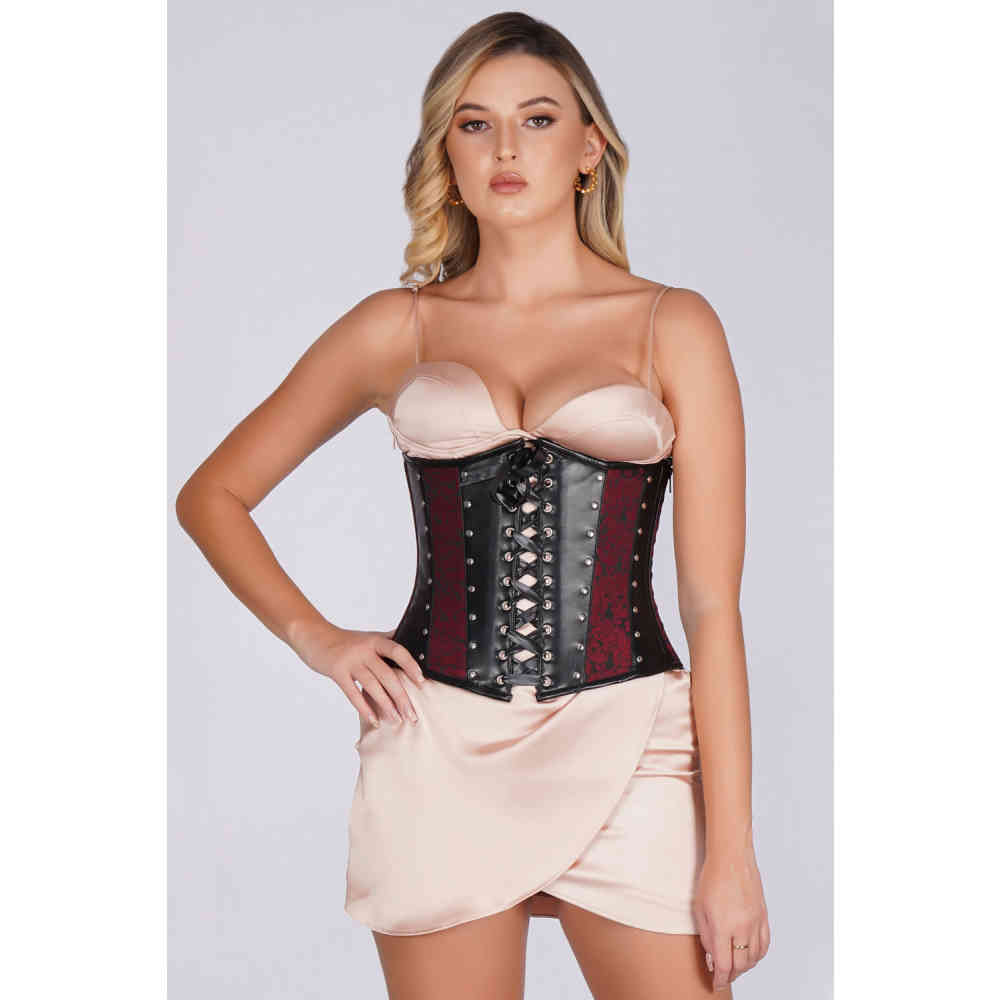 Attitude Corsets - Yasmin Corset sous la poitrine - Bordeaux rouge